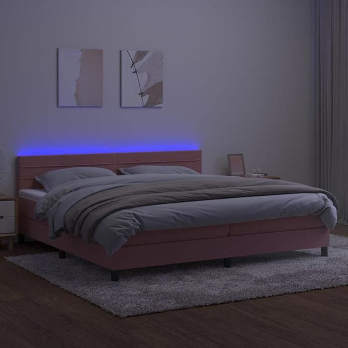 Maison Exclusive - Sommier à lattes de lit avec matelas et LED Rose 200x200 cm