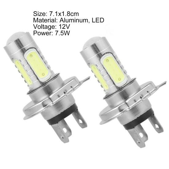 2 шт., лампа для фар, сверхяркая светодиодная лампа высокой мощности дальнего/ближнего света H4