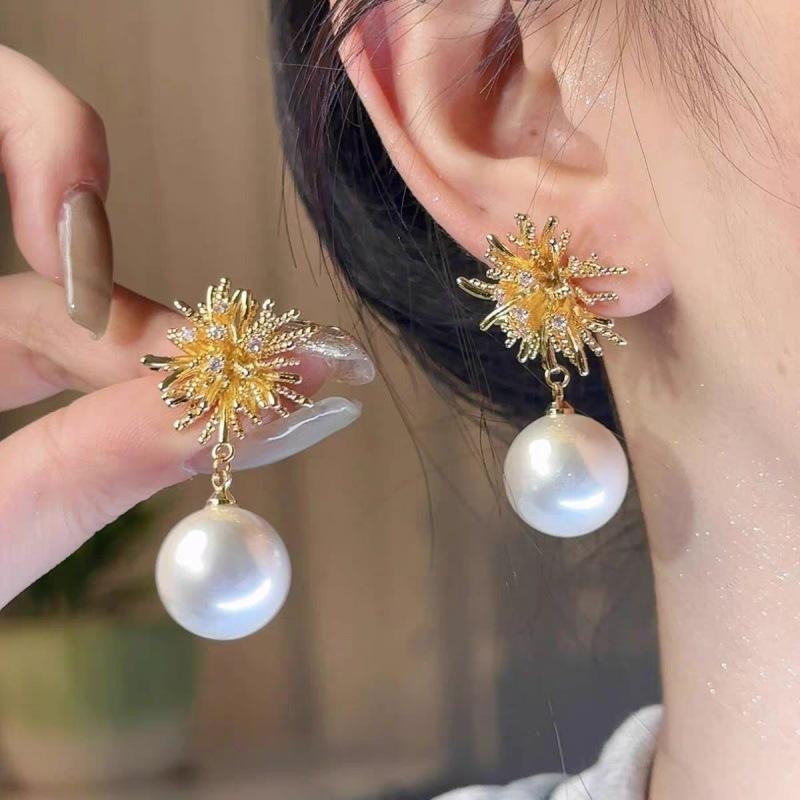 Дизайн Light Luxury, Серьги с жемчугом «Фейерверк», Модные и универсальные серьги для женщин
