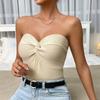 Spring Summer Sexy Strapless Solid Color Knitted Vest