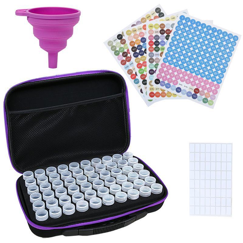 Diamond Painting Tool Set Storage Bag - 60 Grid Round Bottle Packaging Handbag