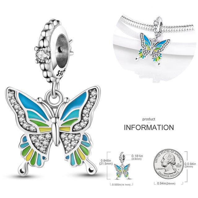 Подвески Plata Charms Of Ley 925 Elephant Katty Car Coffee, подвески, подходят для оригинального браслета Diy