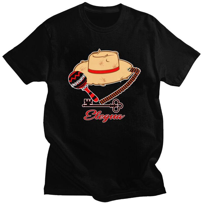 Custom Elegua Eshu Sombrero Tshirts for Men Short Sleeves Casual T Shirt Fashion Tshirt Slim Fit Pure Cotton Tees Gift