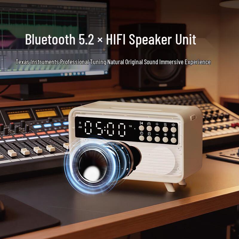 Прикроватный увлажнитель с пламенем и динамиком Bluetooth с белым шумом (Китайская версия)