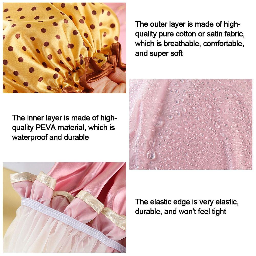 Утолщенная шапочка для душа с принтом, двухслойный дизайн, чехол для сушки волос, новые водонепроницаемые шапочки для душа