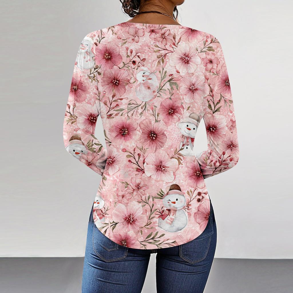 Tee Shirts For Women Fall Casual Long Sleeve Shirts Sweatshirt Vintage Graphic Printing Top Pullover Valentine's Day