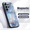 Магнитный Чехол Для Magsafe Для Samsung Galaxy S26 Ultra S25 Edge S24 Plus S23 FE S22 A17 A54 A55 A56 A57 5G Золотой Мраморный Рисунок