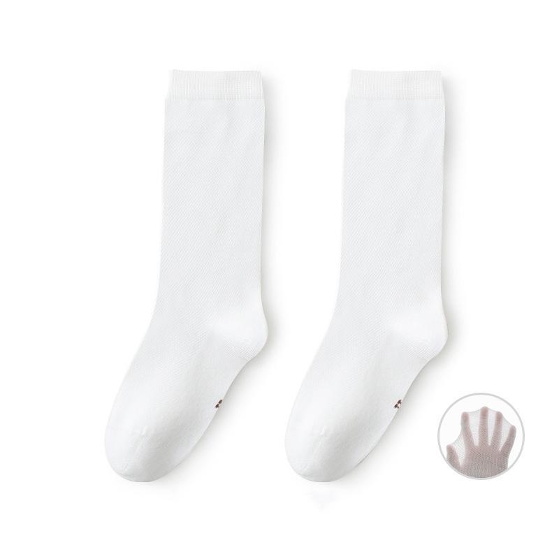 Длинные сетчатые носки и носки на плоской подошве для маленьких девочек и мальчиков от 3 до 12 лет, однотонные хлопковые мягкие носки с героями мультфильмов для малышей, летние домашние носки для мальчиков и девочек