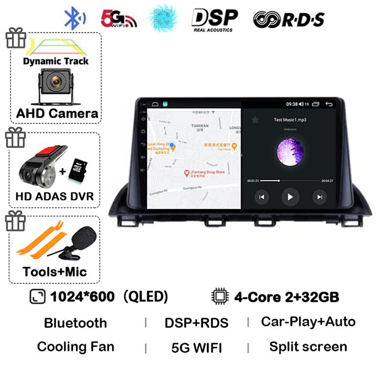 Android 14 Carplay Auto For Mazda 3 Axela 2013 - 2019 Car Radio Multimedia Player GPS Navigation Video Stereo Head Unit 2Din DVD