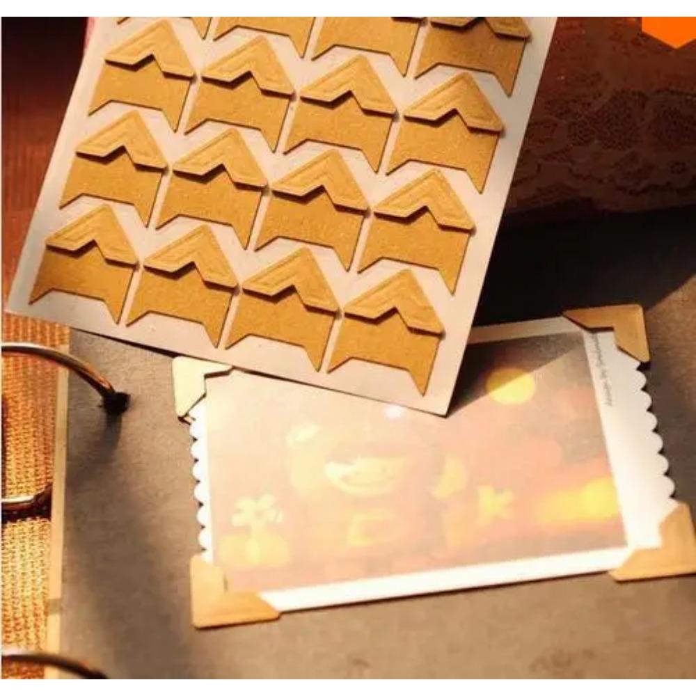 120 Pcs/Lot 5 Sheets DIY Vintage Corner Kraft Paper Stickers For Photo Album Frame Decoration Scrapbooking Picture Protect Decor