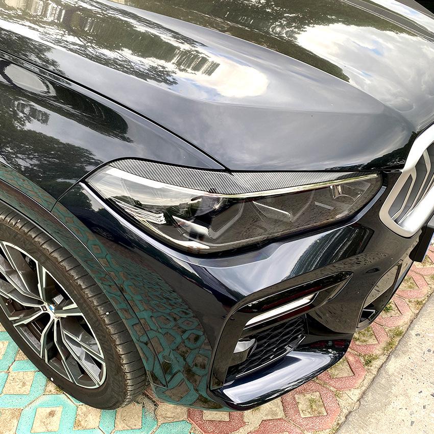 2 шт., глянцевые фары из АБС-пластика, злые брови, веки для BMW F15 F16 G05 G06 X5 X6 25d 30d 40e M50i M450d x-Drive 2013-2022