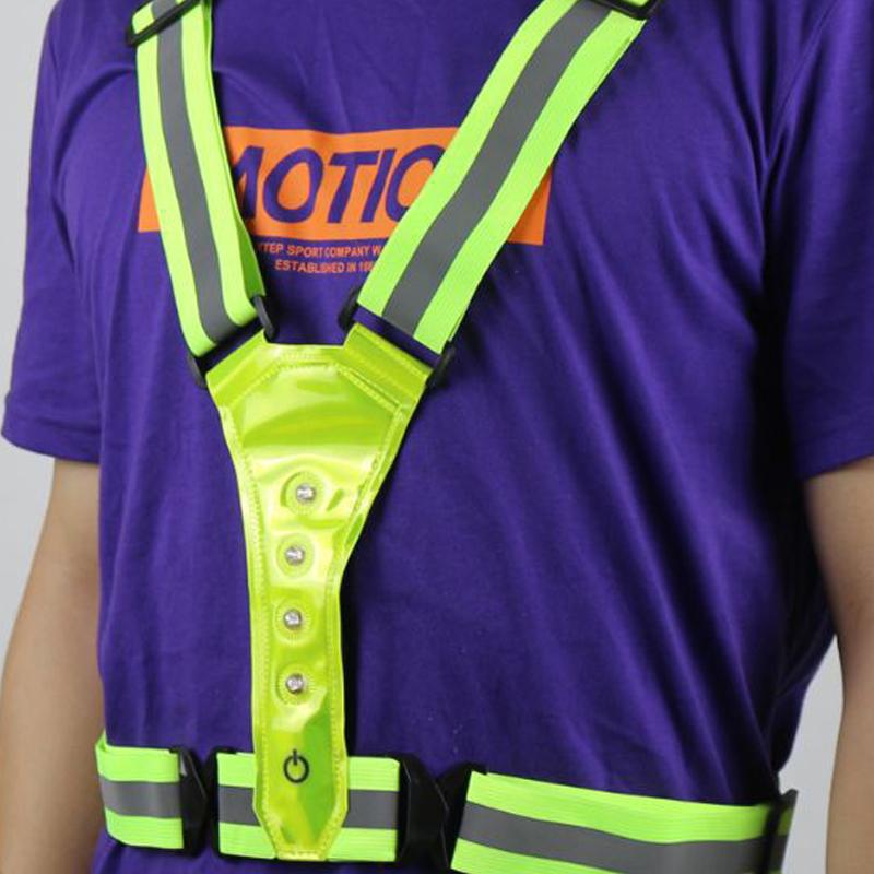 Night Working Reflective Vest Construction Vest Jacket Cycling LED Running Vest