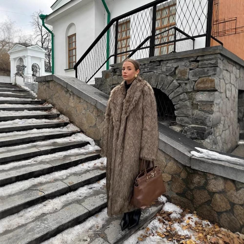 Женский шарф-воротник с длинным рукавом, пальто из искусственного меха, свободный крой, городская флисовая верхняя одежда