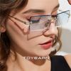 New Fashion Rectangle Rimless Sunglasses Women Men Vintage Luxury Brand Designer Sexy Lady Diamond Cut Sun Glasses For Female