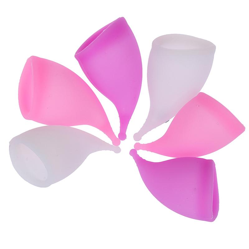 Reusable Medical Silicone Soft Menstrual Women Period Cup Size Small Large Pads