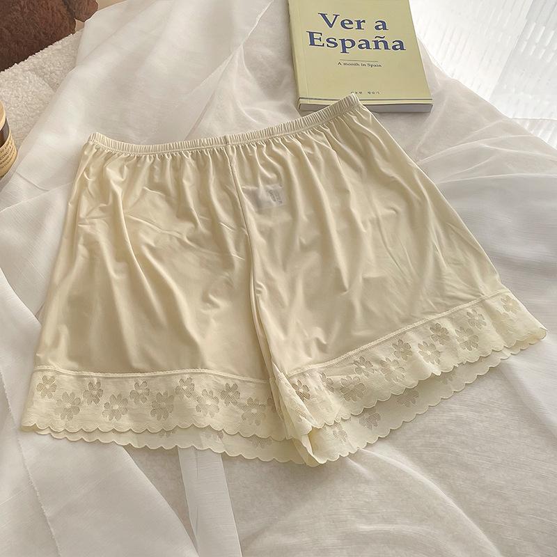 Safety Pants Women's Summer Thin Anti Slip Lace Bottom Pants Ultra Thin Ice Silk Comfortable Bottom Shorts