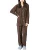 ON NISHIKI Long Sleeve Front Top and Bottom Powder Long Loungewear Solid Size Women's Pajamas, Opening, Set, Stretch, Wrinkle-Resistant, Pants,