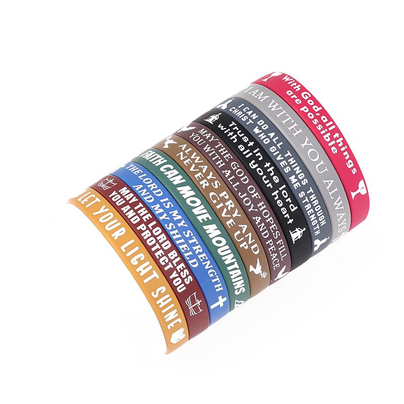 40 шт. Вдохновляющие силиконовые браслеты с библейскими стихами, резиновые браслеты на веру, идеальные христианские подарки для мужчин, женщин и подростков