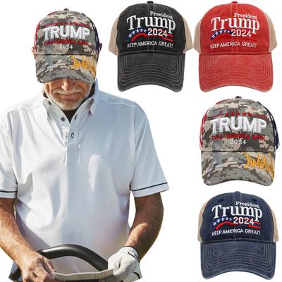Бейсболка Trump 2024 Keep America Great Casual Golf Caps 3D Embroidery Snapback President Hat Adjustable for Outdoor Sports