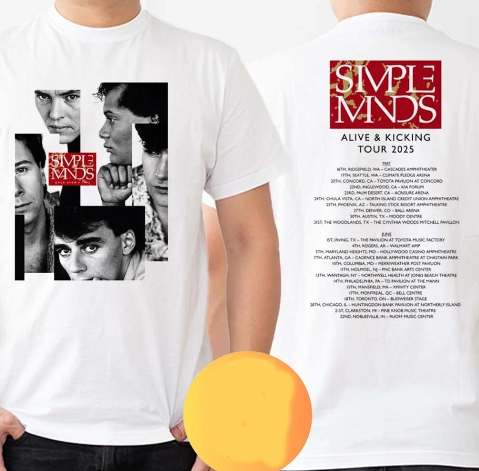 Simple Minds Merch Alive And Kicking Tour 2025 Tshirt size S5XL Unisex T-Shirt