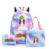 3Pcs/set Dragon Ball Colorful Backpack with Lunch Bag for Women Student Teenagers Rucksack Casual School Bags Sets