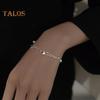 Women Bracelet Double-layered Stacking Star Pendant Bead Polished Pure Color Copper Adjustable Lobster Clip Work Party Dating Wrist Chain Lady Jewelry