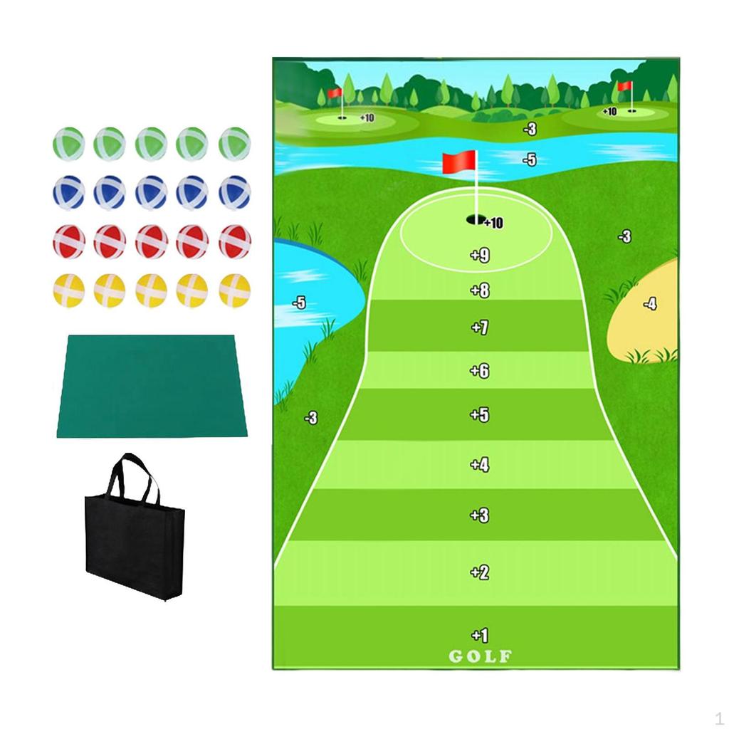 Golf Hitting Mat Training with Balls Portable Game Set Putting for Outdoor Indoor