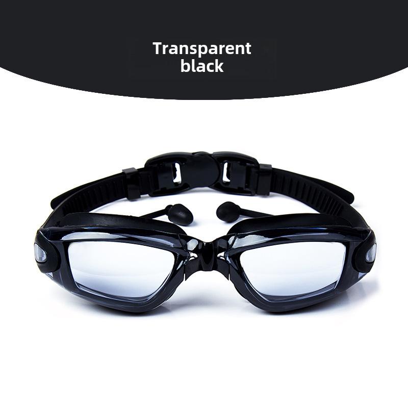 Женские очки для плавания с гальваническим покрытием HD и берушами — розовые, водонепроницаемые, с защитой от запотевания, подходят для людей с близорукостью.