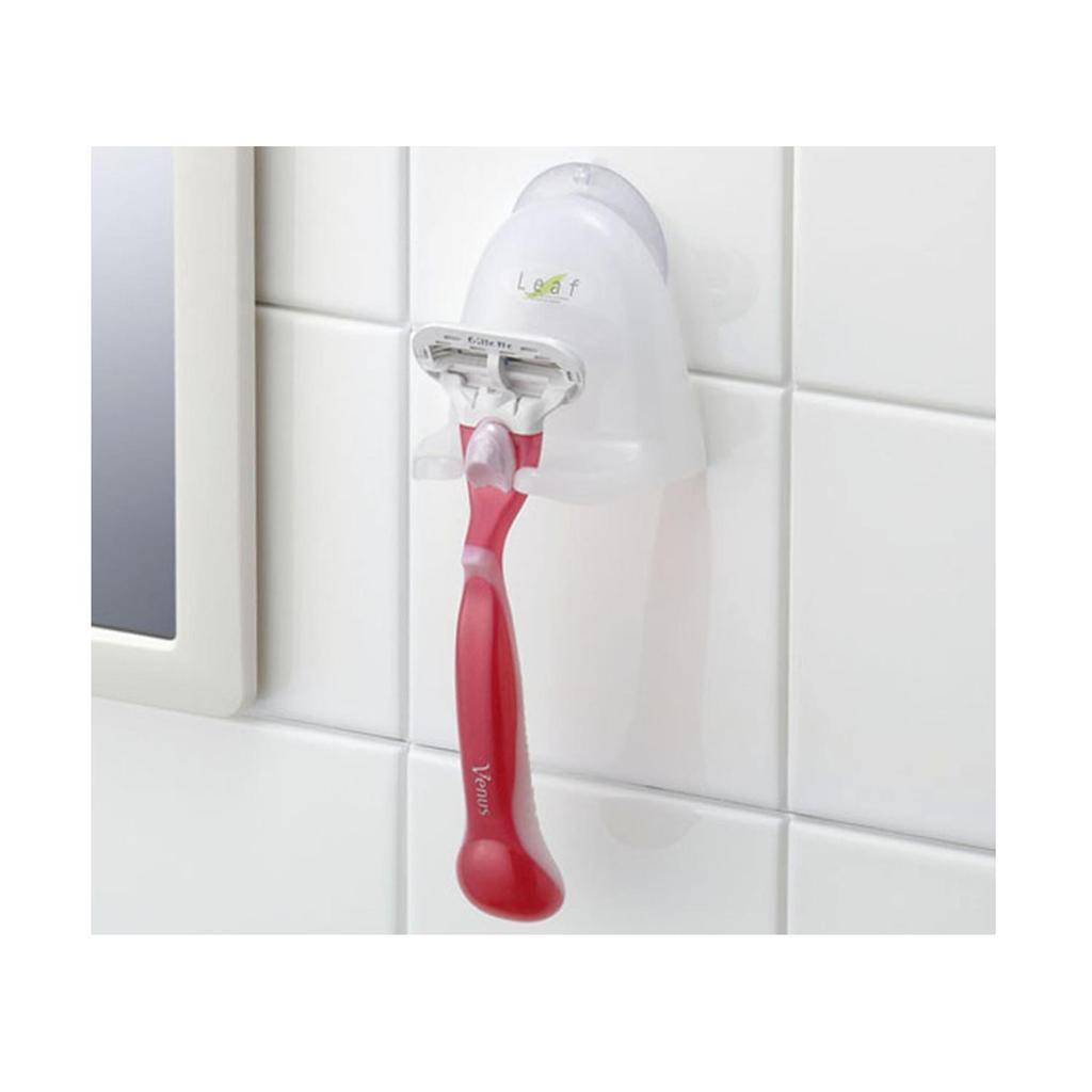 INOMATA Держатель для бритвы на присоске в виде листа Зеленый / Белый