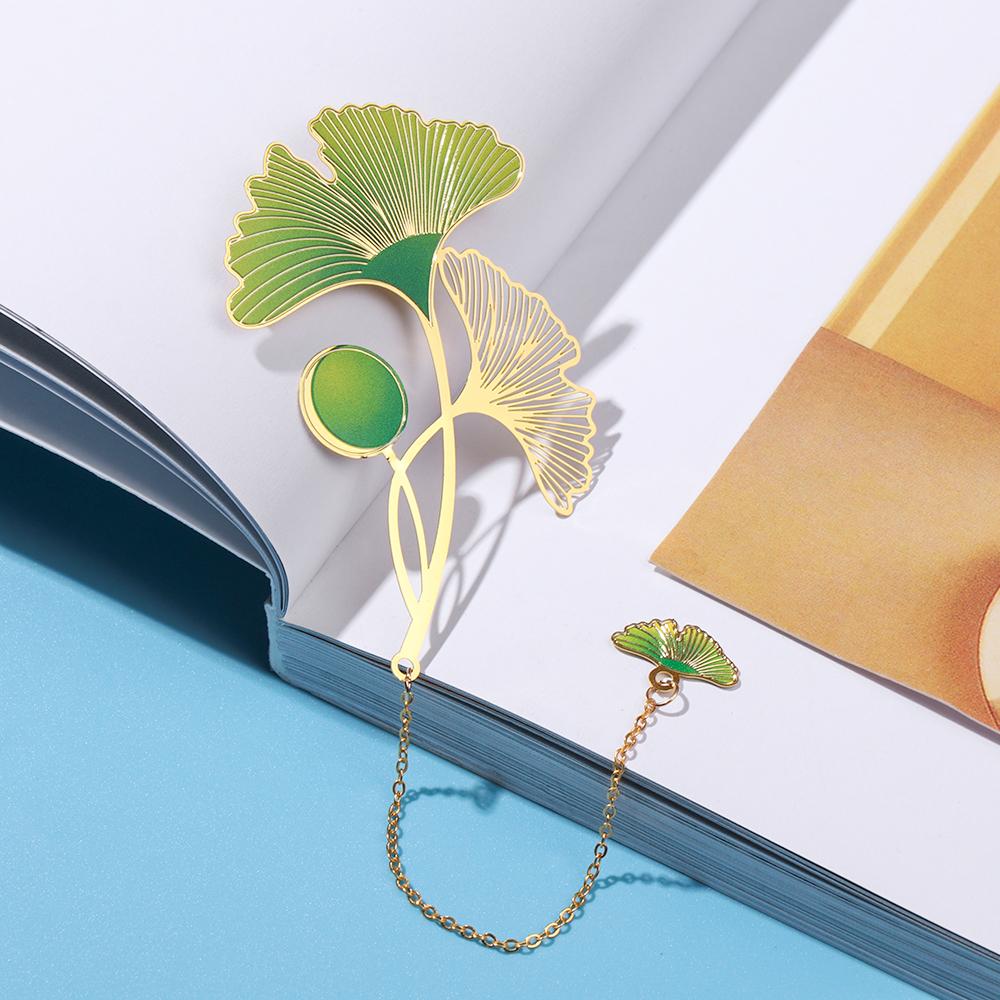 School Office Supplies Tassel Metal Pendant Hollow Painted Pagination Mark Book Clip Brass Bookmark