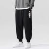 Повседневные спортивные штаны мужские осень и зима новые большого размера на резинке у щиколотки утолщенные модные бархатные штаны с принтом