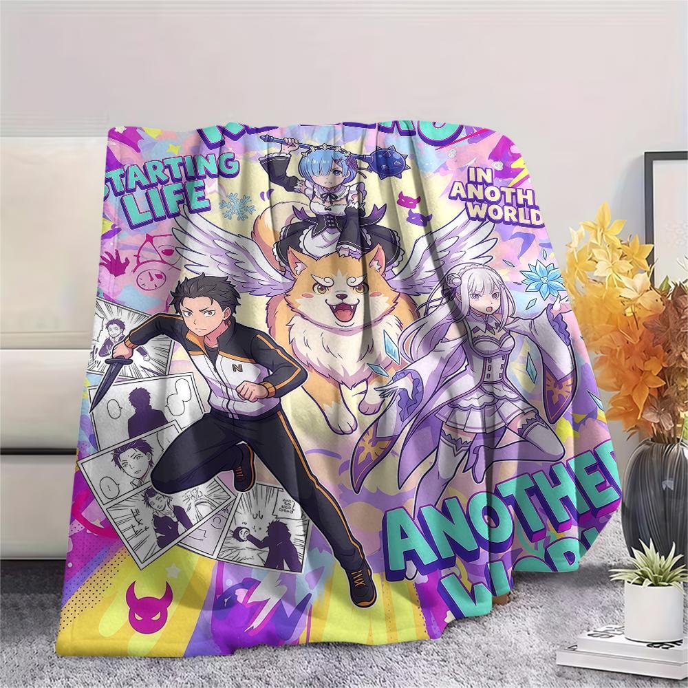 ReZero Starting Life in Another World designPrint Flannel Blanket, High quality Comfortable for All Seasons, Home Decor, Warmth and Comfort