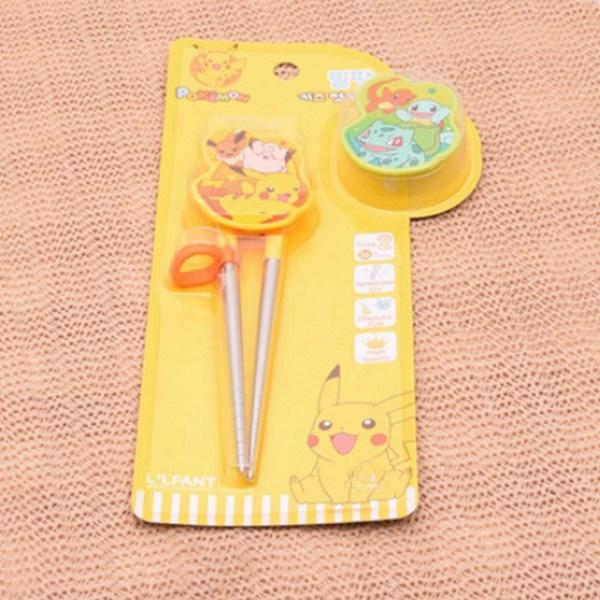 Lilpang Pokemon Change Proofreading Stainless Steel Chopsticks Stage 2 POK6523, Yellow, 1 Piece, Korean Popular Tableware