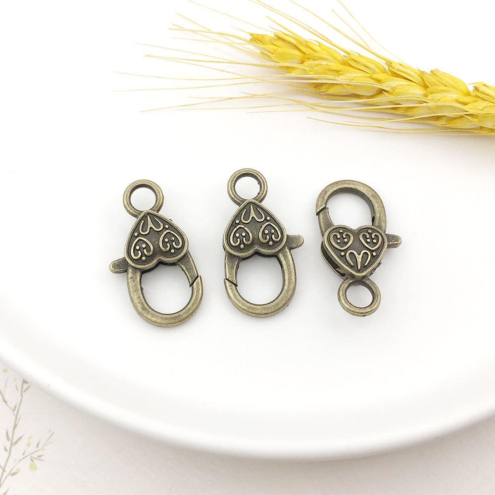 Аксессуары для брелока из цинкового сплава с застежкой-карабином в форме сердца