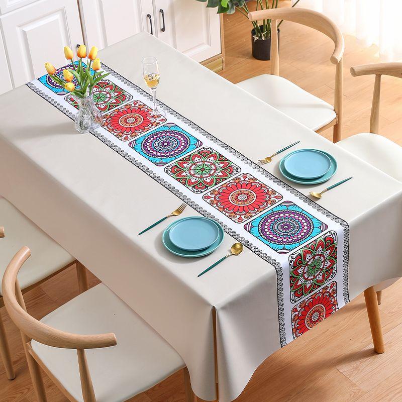 Ethnic Style Tablecloth Waterproof Oil-proof Anti-scalding Disposable High-end Tablecloth Ins Style Coffee Table Cloth Conference Tablecloth Table Mat