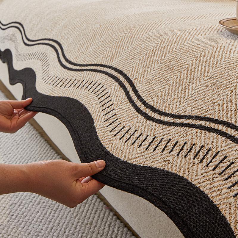 Minimalist Wavy Line Sofa Cushion Soft Cloud Sofa Cushion Chenier Non-Slip Seat Cushion Lazy Atmosphere In Living Room