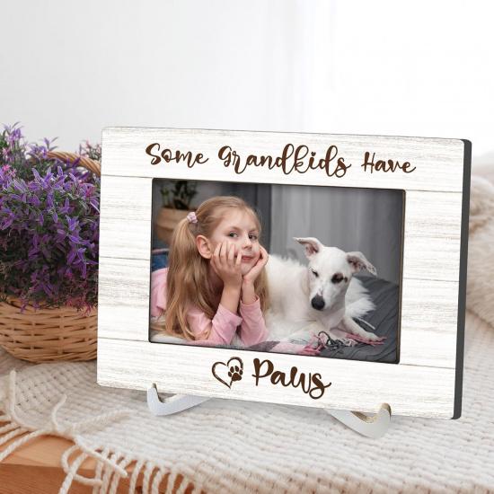 Dog Grandma Gifts 8x6 Picture Frames, Dog Lovers Gifts for Women Owners Dogs Mom, Grandparents Gift Wood Photo Frame, Best Dogs Ever Gift Picture
