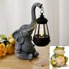 Solar Statue Elephant Figurine Frog Decorative Lanterns Resin 10 Inch for Outdoor Spaces Lawn Garden/Yard Decortion