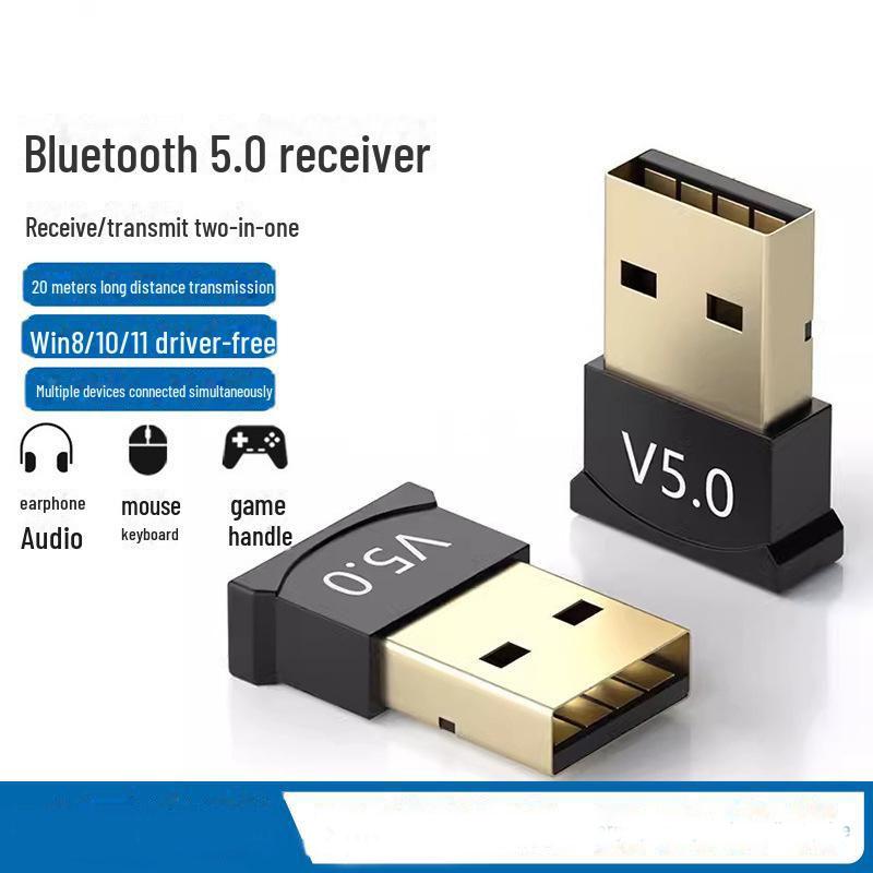Беспроводной USB-адаптер Bluetooth 5.0: Передатчик и приемник без драйверов для настольного компьютера