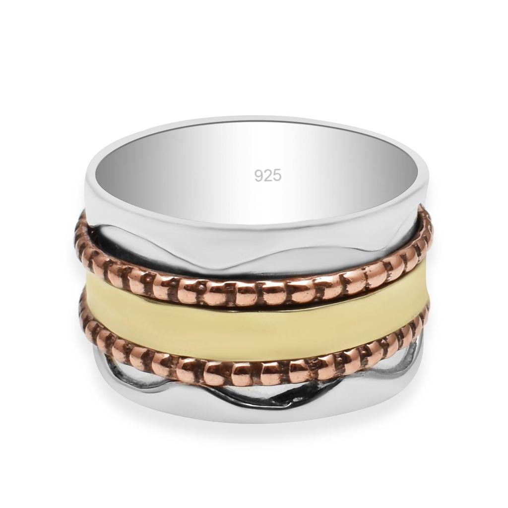 Кольца-спиннеры из стерлингового серебра 925 пробы для женщин Эффектное кольцо Кольца-спиннеры в стиле бохо для женщин Кольцо ручной работы для медитации из бисера