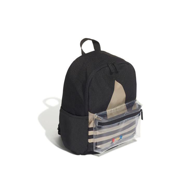 Adidas Trefoil Gold Logo Polyester Backpack Unisex Backpacks Black FT8916