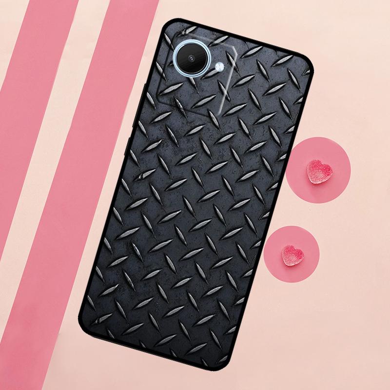 Металлический чехол с узором из стали и железа для Realme C53 C55 C35 C33 C31 C30 C25s C21Y C15 C11 GT Neo 5 3T 2T 9 10 11 Pro Plus