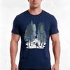 Crosscountry Skiing Cross Country Skier And Winter Forest Landscape Tshirt Summer Casual Cotton Tee Vintage Graphic Print