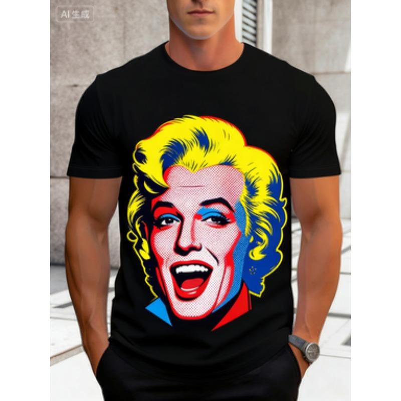 Quick-Dry Men's Short Sleeve Tee with Rock Style Skull & Guitar Prin