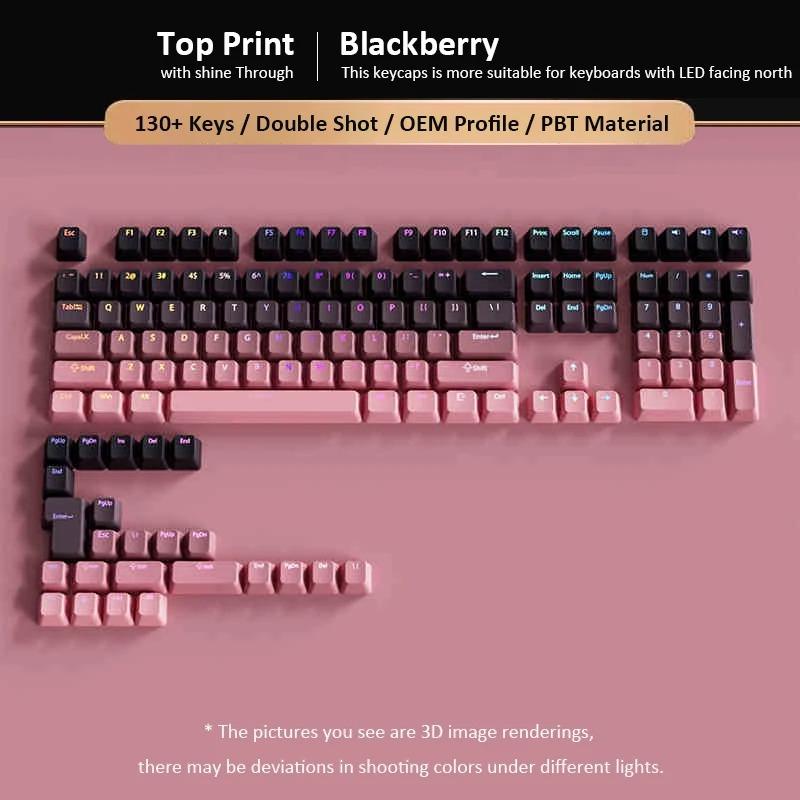 Xiaomi 133+ Keys White Side Printed Shine Through Keycaps Cherry Profile Double Shot PBT Keycaps for MX Switches Mechanical Keyboards