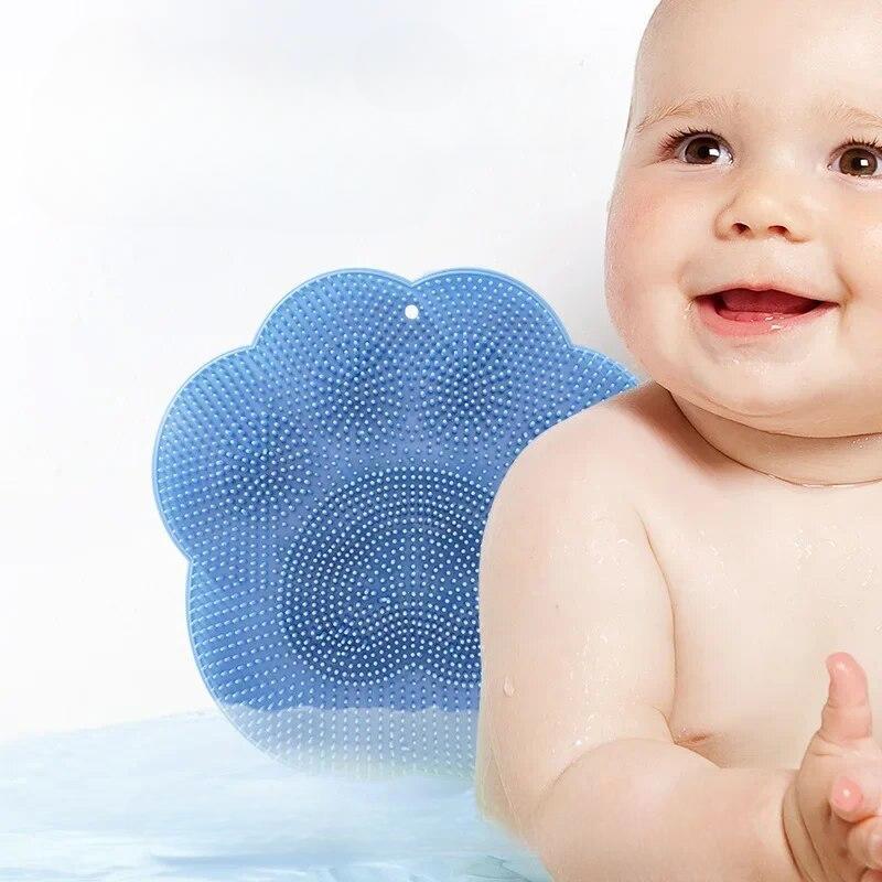 Silicone Shower Back Massage Reusable Cleaning Brush Shower Feet Wash Mat Multifunction Sucker Wall Mat Rub Foot Arms Body Bath