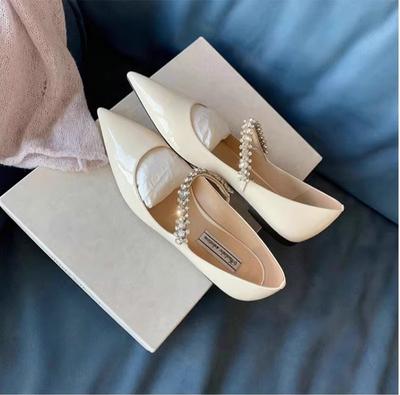 Модные туфли-лодочки с острым носком для женщин 2025 Новые весенне-осенние туфли Мэри Джейн с мелким вырезом во французском стиле Большой размер 42 43 44 Лоферы