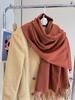 Versatile Fringed Solid Color Wool-Like Scarf For Women 2023 New Autumn Winter Prom Red Scarf Wholesale Warm Shawl