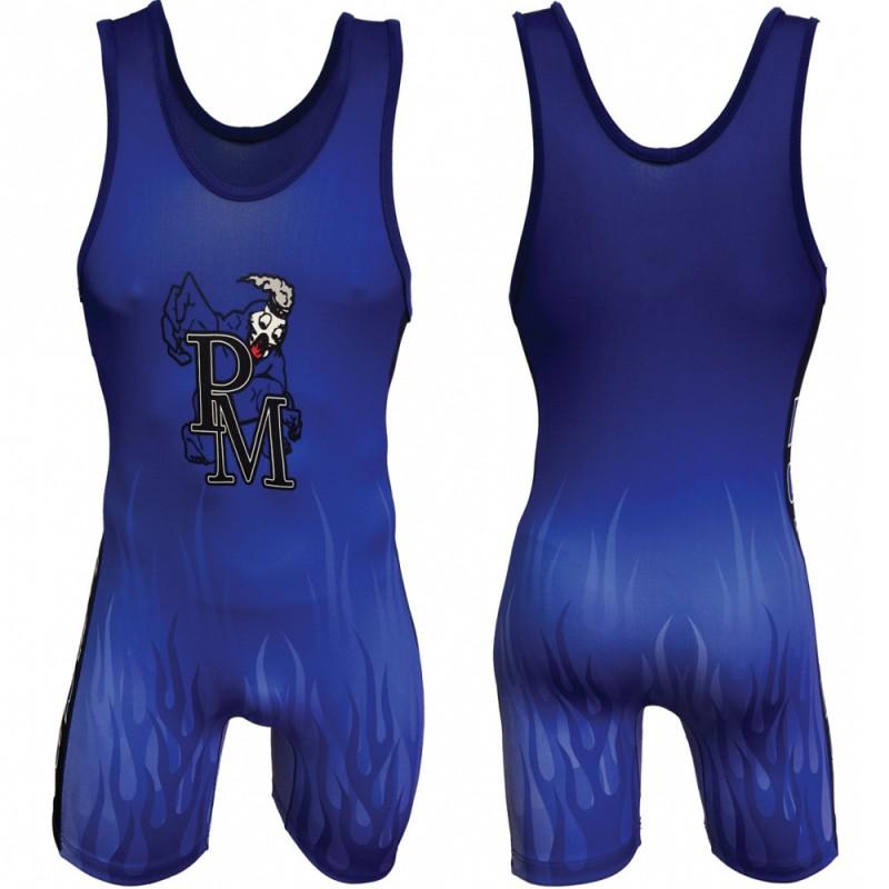 Sublimation Full-Body Wrestling Singlet Men Women Weightlifting Competition Training