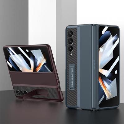 Складной чехол для телефона Samsung Galaxy Z Fold 4 5g, жесткий чехол для смартфона с держателем, противоударный защитный чехол для телефона